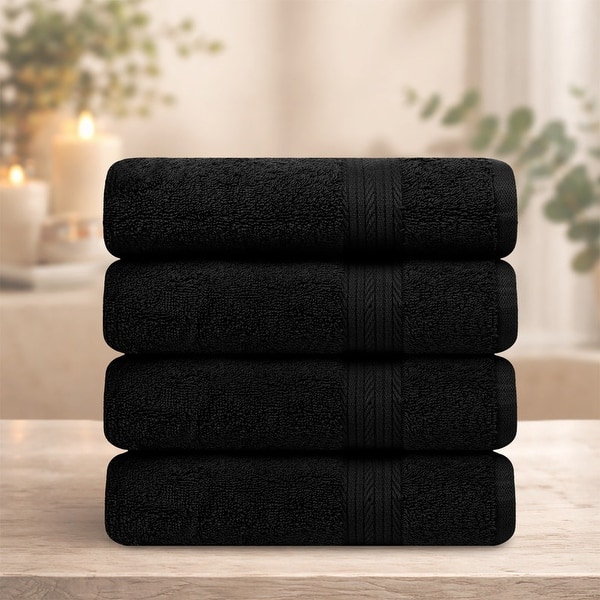 Ample Decor 100% Cotton Bath Towel – Pack Of 4, 600 GSM, Extra Soft & Highly Absorbent (30x54 In)