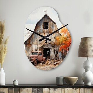 Designart - Barns Rustic Charm IX - Barns Large Wall Clocks ...