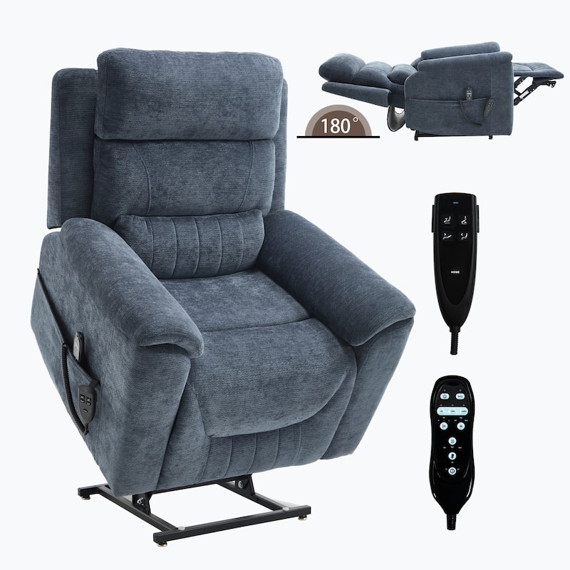 350 Lbs Leatherair Power Lift Recliner Chair,Heavy Duty Motion Mechanism With 8-Point Vibration Massage And Lumbar Heating