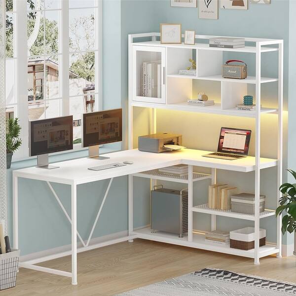 L shaped desk with storage discount