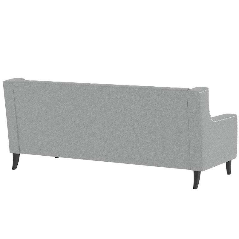 Mid Century Modern 78.75" Polyester 3-seater Sofa with Button Tufted Backrest and Comfy Cushion for Living Room