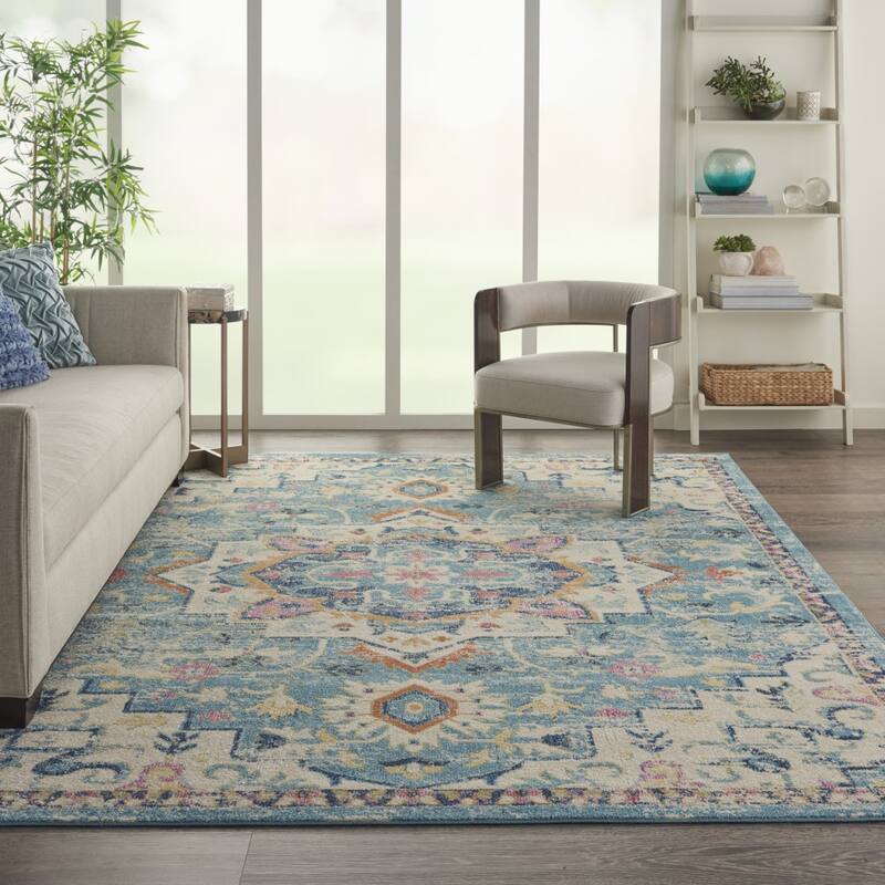 Rama Power Loomed Floral Area Rug By HomeRoots - 9' x 12'