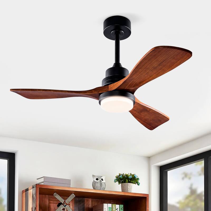 42" Ceiling Fans w/ Lights and Remote, Noiseless Reversible DC Motor