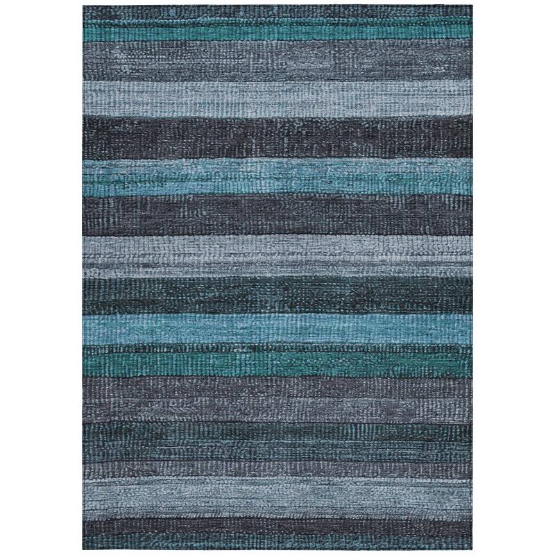 HomeRoots Striped Transitional Rectangle Outdoor Rug
