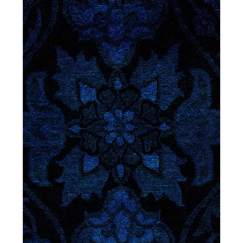 Overdyed One-of-a-Kind Hand-Knotted Area Rug - Black - 8' 0" x 10' 6"