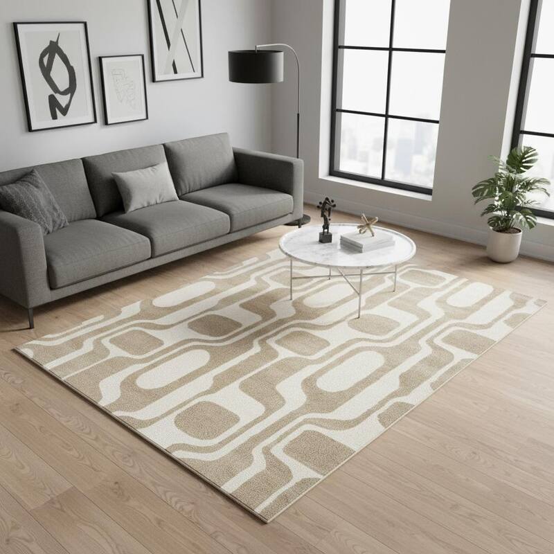 HomeRoots Geometric Modern Rectangle Area Rug - 5' X 8' - 5' X 8'