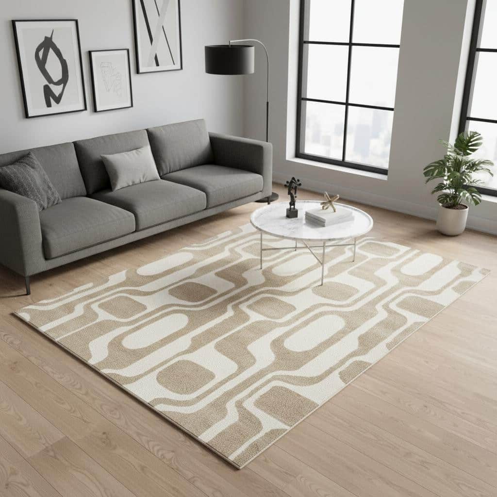 HomeRoots Geometric Modern Rectangle Area Rug - 5' X 8'