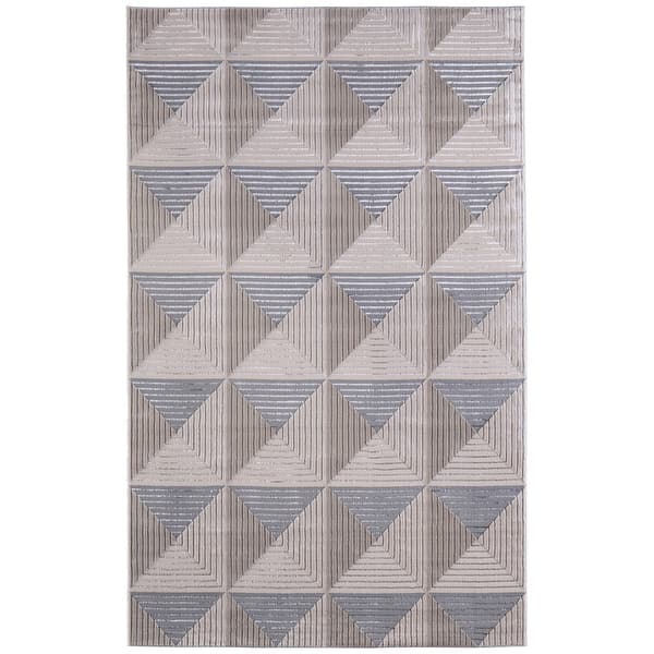 slide 2 of 8, Jewel 3134F Geometric Modern Area Rug - 6'7" x 9'6" 6'7" x 9'6" - Tan/Gray