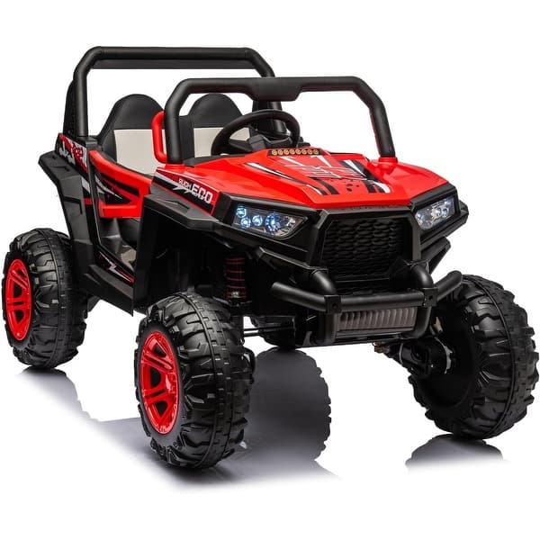 slide 2 of 7, 12V Kids Ride on Riding Car W/Parents Remote Control,2-Seat,4WD,4X30W Powerful Motor Red - Assembled - 5-7 Years