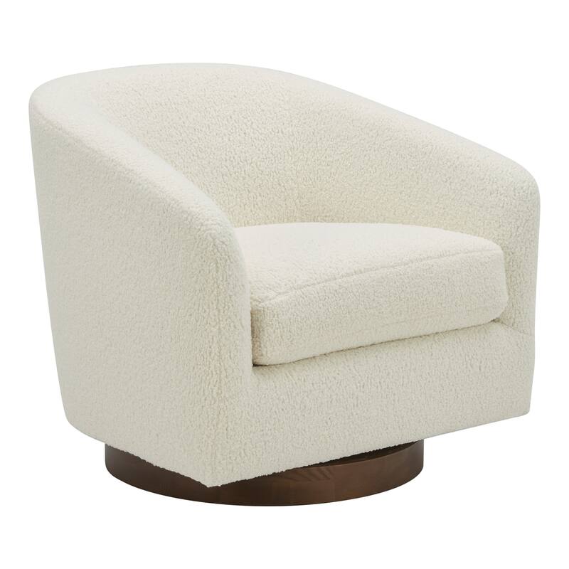 NADAAL STUDIOS Grayson, Accent Chair Polyester and Acrylic Upholstery Solid Wood and Plywood Construction, Splashed White