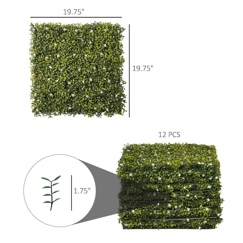 12PCS 20" x 20" Artificial Grass Wall Panel Backdrop