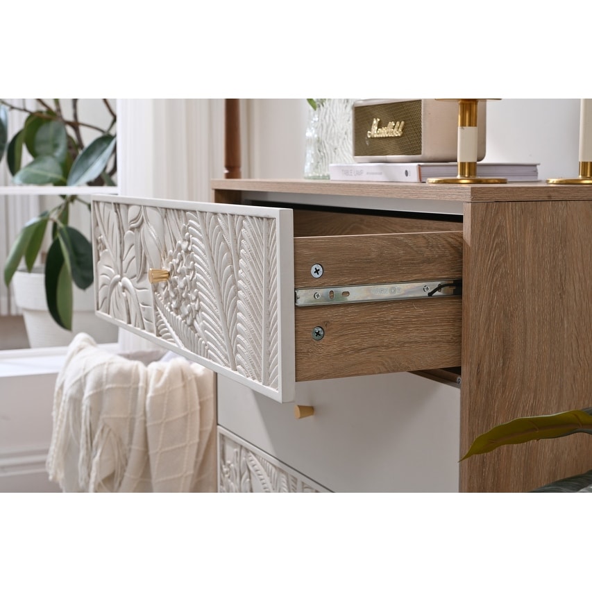 Boho-Chic 3-Drawer Wood Dresser