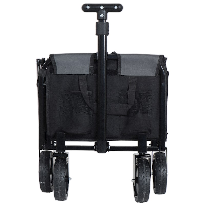Convertible Steel Folding Camping Wagon Cart,Storage Compartment