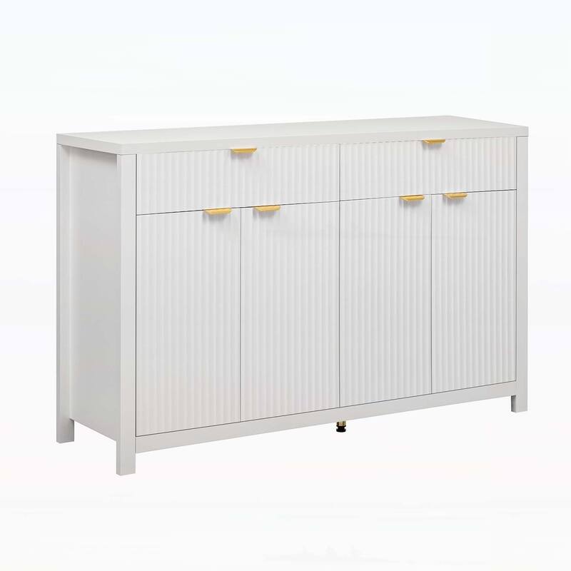 Modern Wave-Pattern Sideboard Cabinet with Drawers,Doors,for Various Living Spaces
