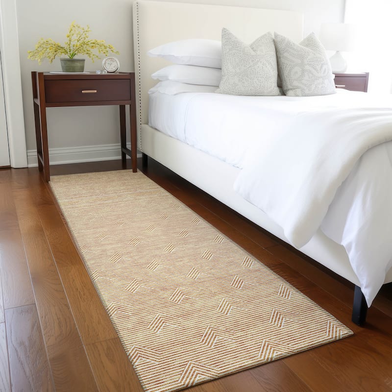 Machine Washable Indoor/ Outdoor Chantille Contemporary Stripe Rug