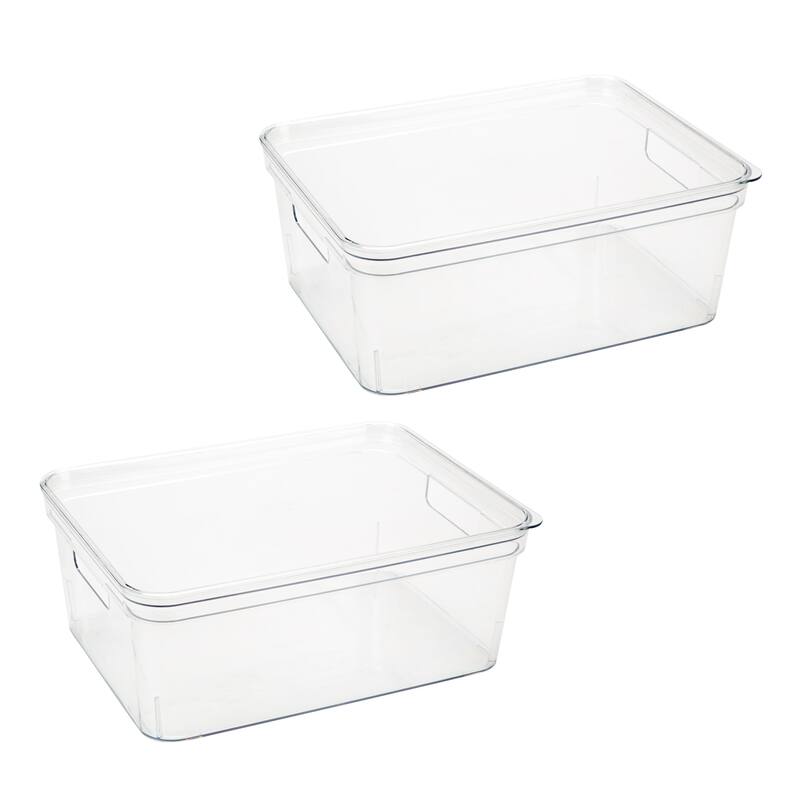 Simplify 2 Pack Lidded Storage Bin - Clear - Medium