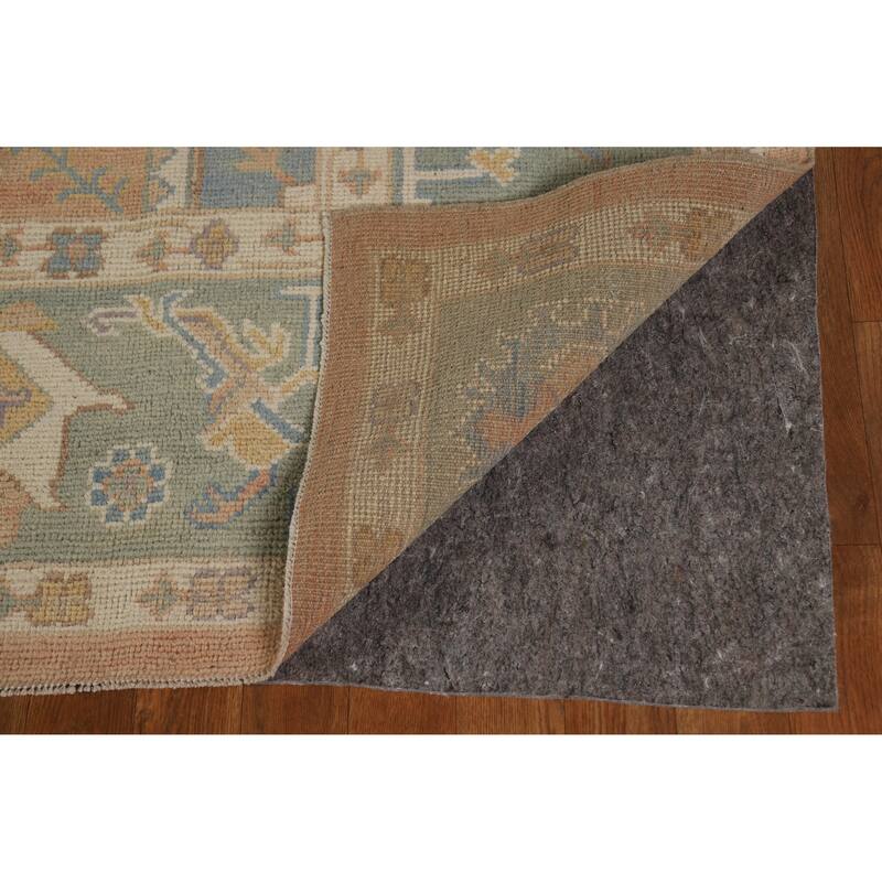 Hand Knotted Oriental 100% Wool Carpet Transitional All-Over Coral Oushak Area Rug - 10' 1'' X 8' 2''