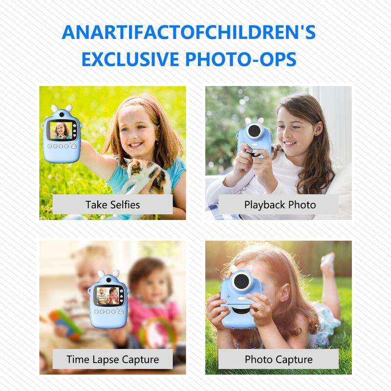 2.4-Inch Children Instant Camera Mp3 Printing Camera with Print Paper