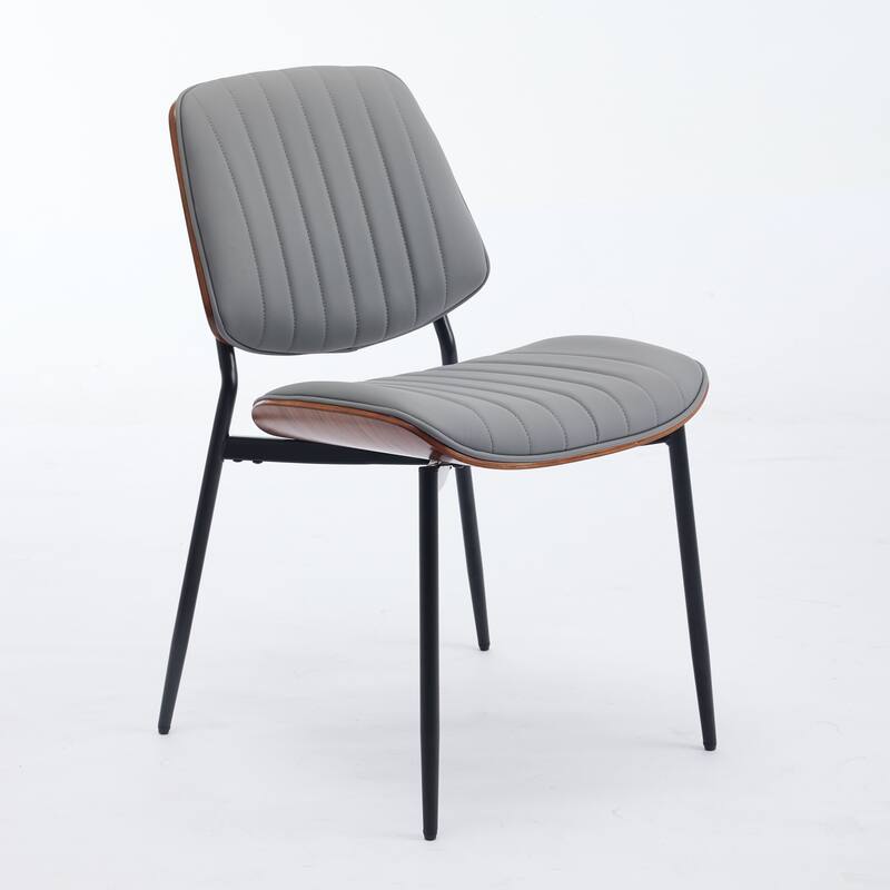 Furniture, Dining Chairs Set of 2 Mid Century Modern Retro Faux Leather Chair for Kitchen Dining Room Chairs