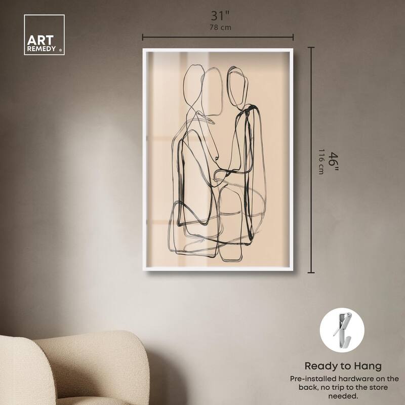 Embrace of Lines III Shadowbox by Art Remedy