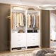 preview thumbnail 18 of 81, Cimly Closet System with Wood Drawers and Hanging Rods, Organizer Wardrobe for Walk-in and Reach-in Closet Set of 2 - White
