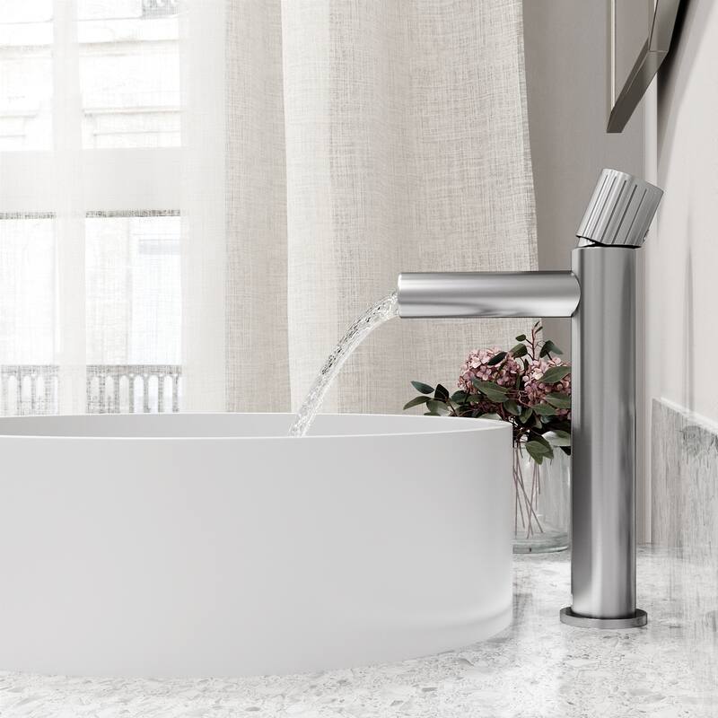VIGO Anvil 16"L x 16"W MatteStone Vessel Sink and Ashford 11"H Faucet Set