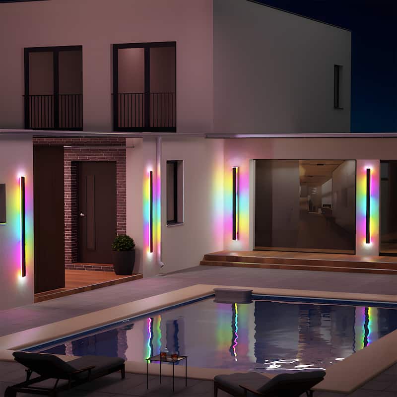 2-Pack 40" Outdoor Long Strip Modern LED Wall Lighting Fixture Lamps