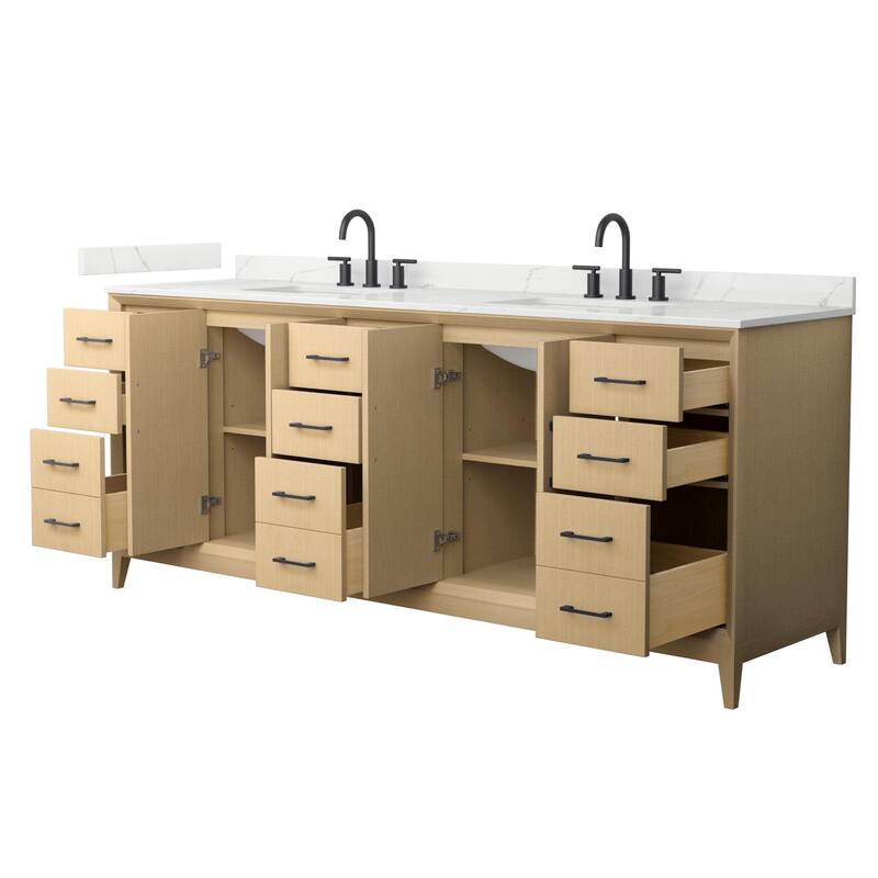 Wyndham Collection WCH7575-84D-QTZ-US3MXX Janna 84" Free Standing