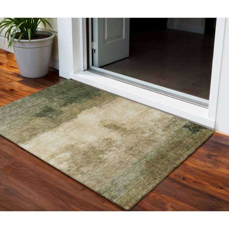 HomeRoots Abstract Transitional Rectangle Outdoor Rug - 3' x 5'