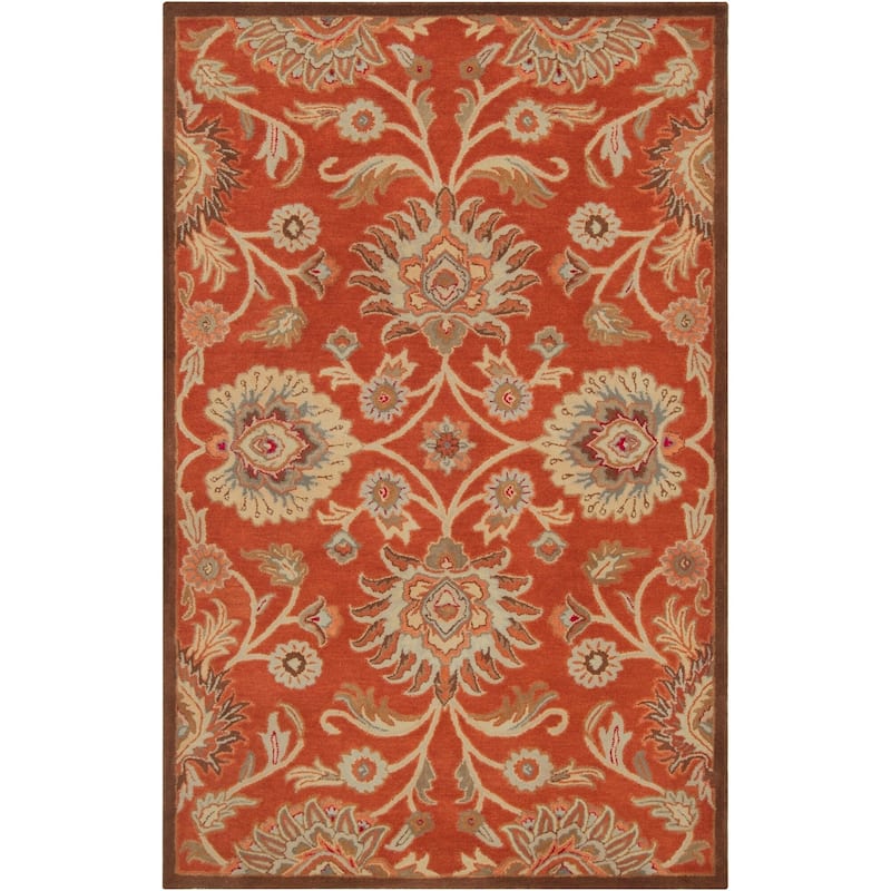 Patchway Handmade Classic Floral Wool Area Rug
