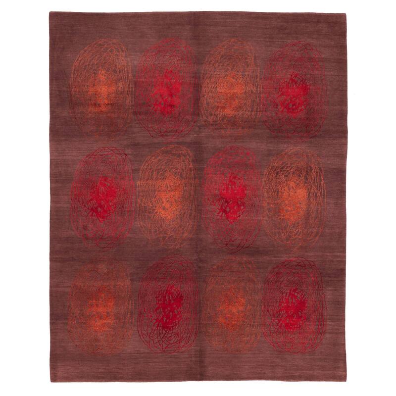 ECARPETGALLERY Hand-knotted Opulence Dark Brown Silk, Wool Rug - 8'1 x 9'9