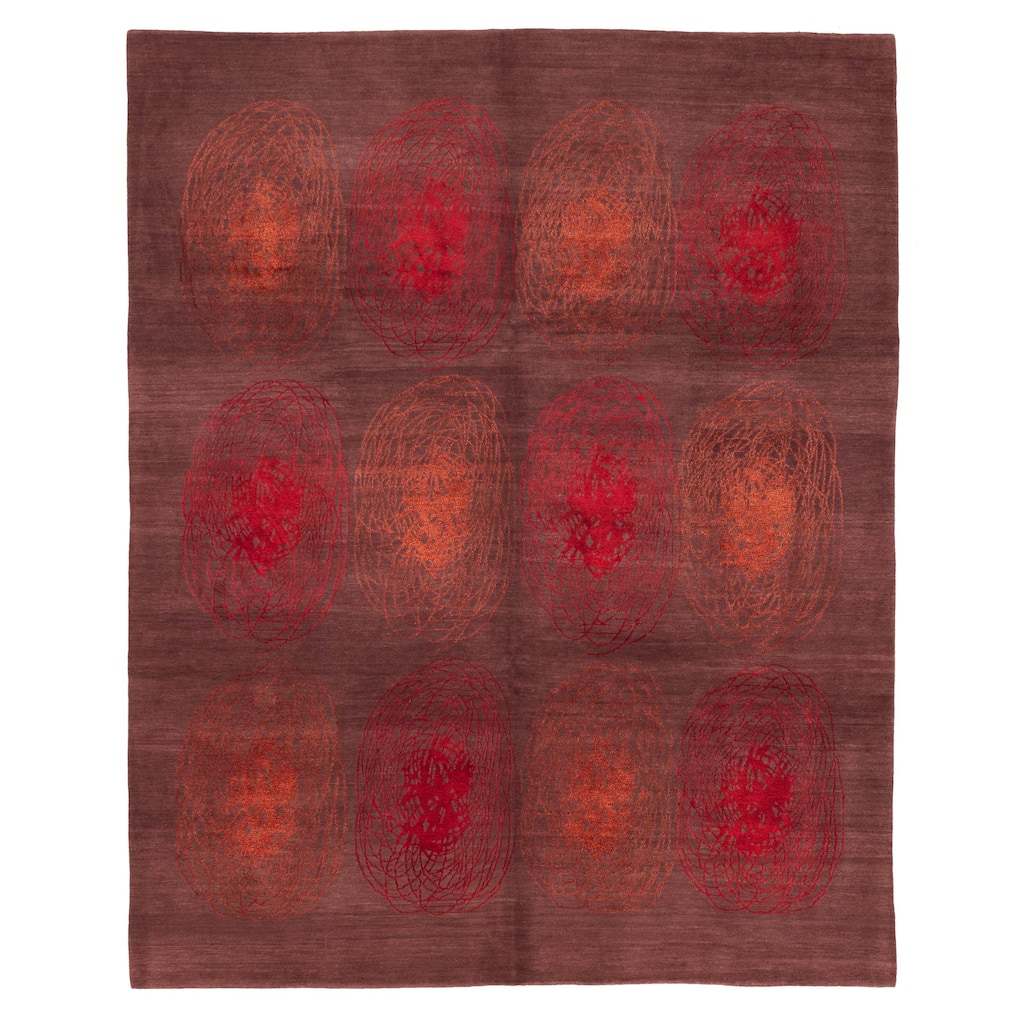 ECARPETGALLERY Hand-knotted Opulence Dark Brown Silk, Wool Rug - 8'1 x 9'9