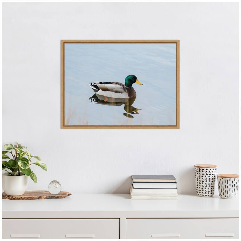 Kate and Laurel Sylvie Mallard Duck Framed Canvas by Crystal Lynn Collins