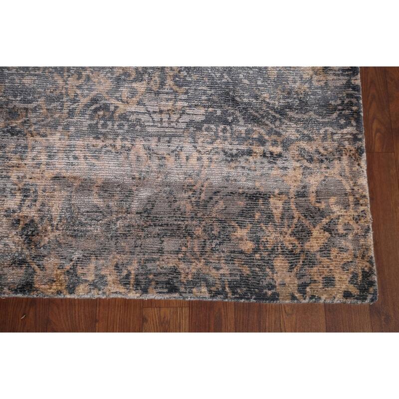 Multi-Color Abstract Indian Area Rug Handmade Wool Carpet - 7'11"x 10'1"