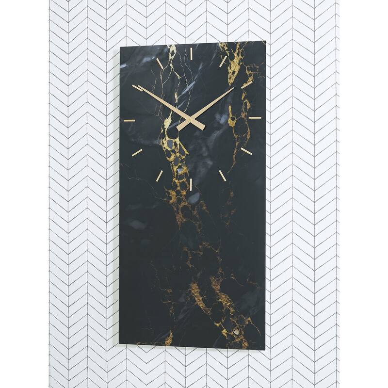 Signature Design by Ashley Teague Wall Clock - 18" W x 1" D x 36" H - Black/Gold