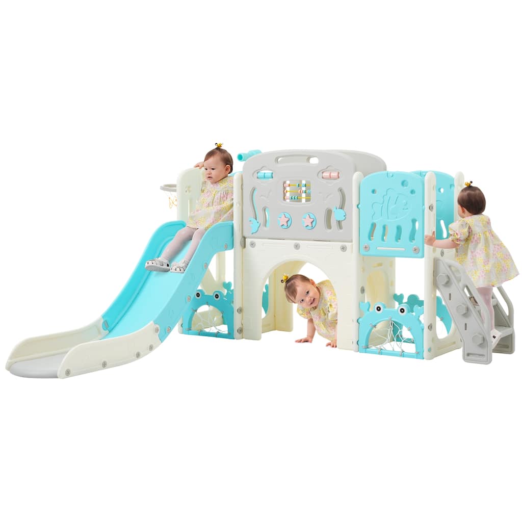 For Toddler Age 1-3 with Basketball Hoop, Arch Tunnel and Telescope, Toy Storage Organizer for Toddlers, Kids Climbers