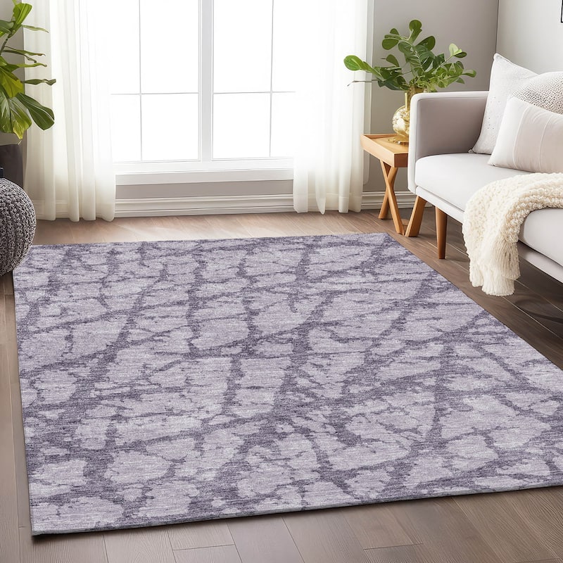 Premium Washable Super Soft Modern Crackle Mayfield Rug - Lavender - 8' x 10'