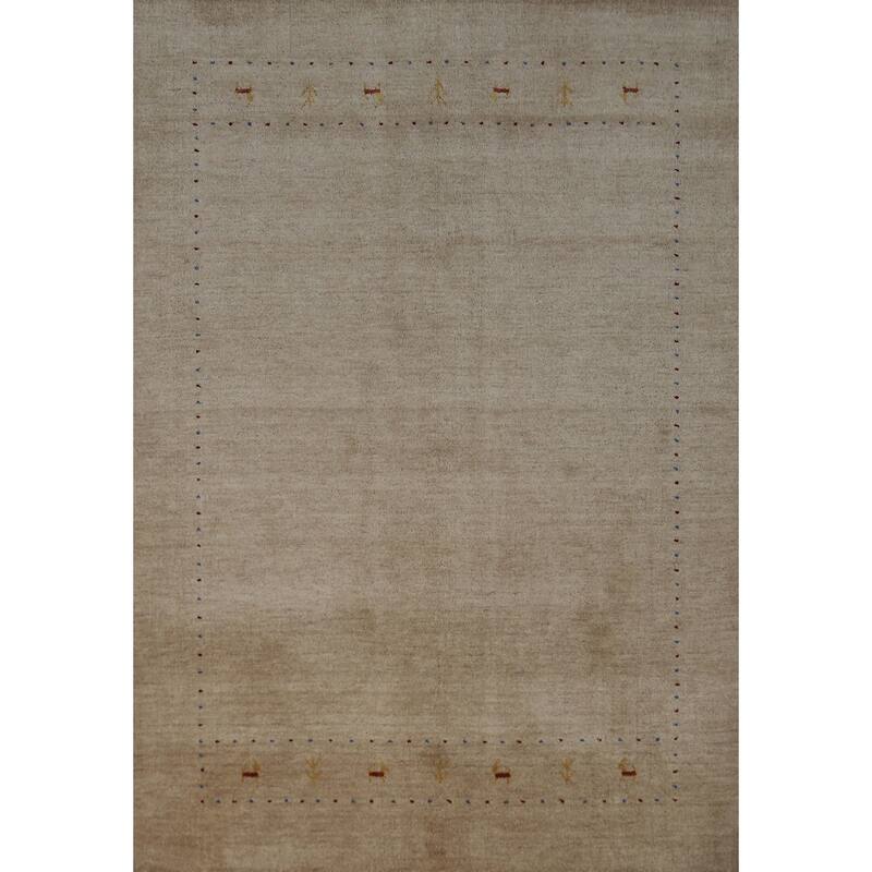 Gabbeh Indian Area Rug Hand-Knotted Bedroom Wool Carpet - 5'5" x 7'6"
