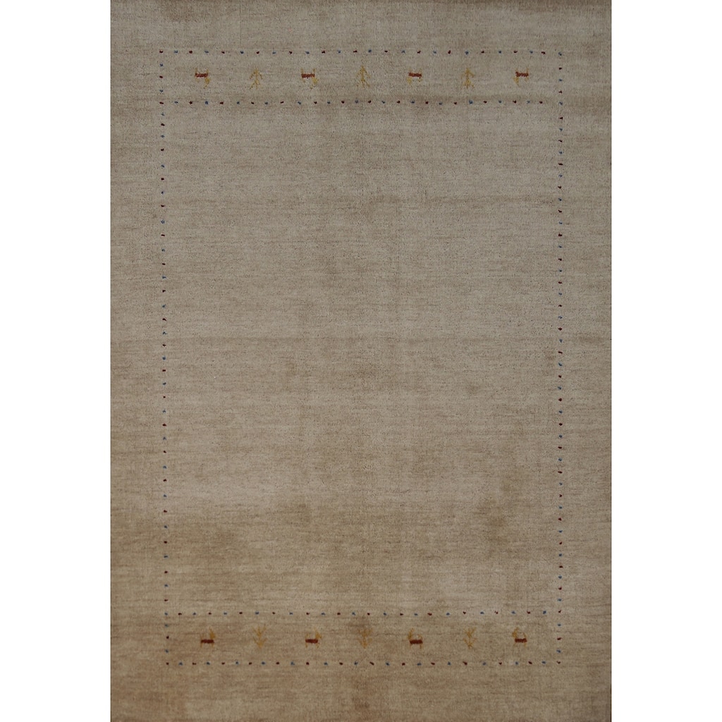 Gabbeh Indian Area Rug Hand-Knotted Bedroom Wool Carpet - 5'5" x 7'6"