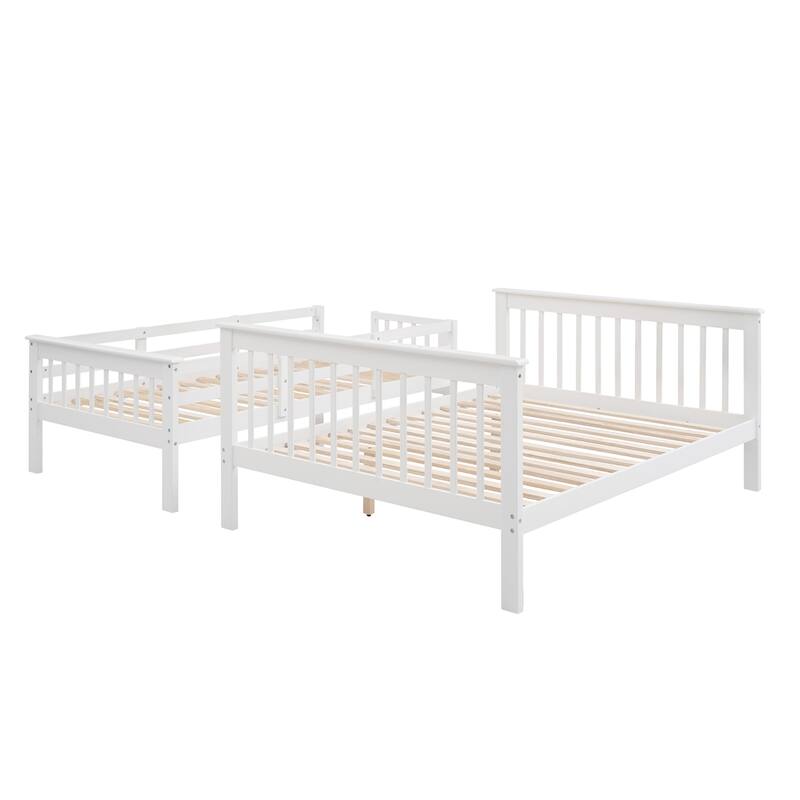 Twin-Over-Full Bunk Bed with Storage Stairs Vintage Bed Frame