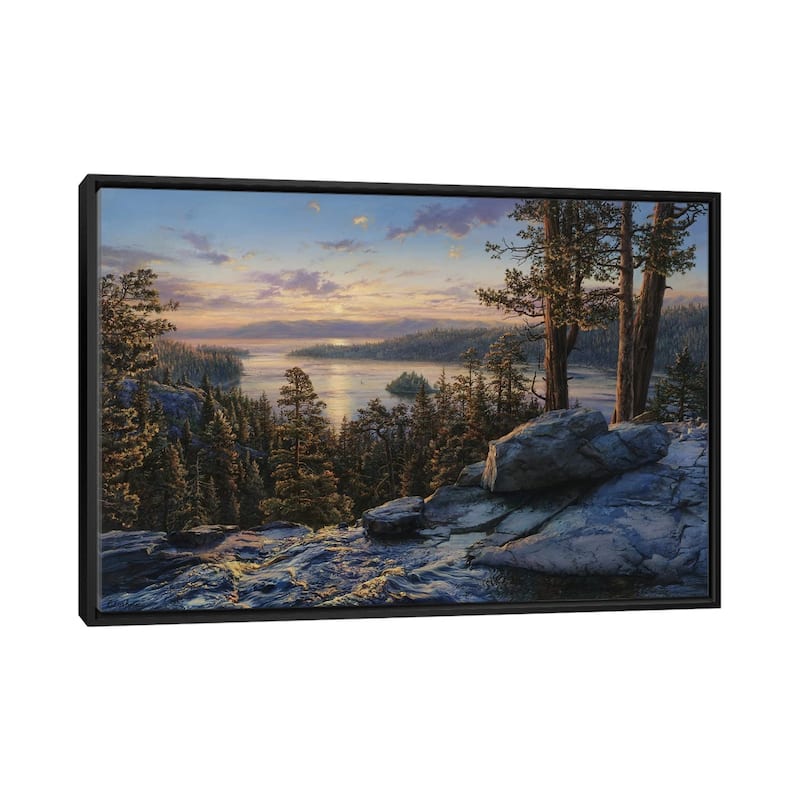 iCanvas "Dawn At Lake Tahoe" by Evgeny Lushpin Framed Canvas Print - Black - 32x48