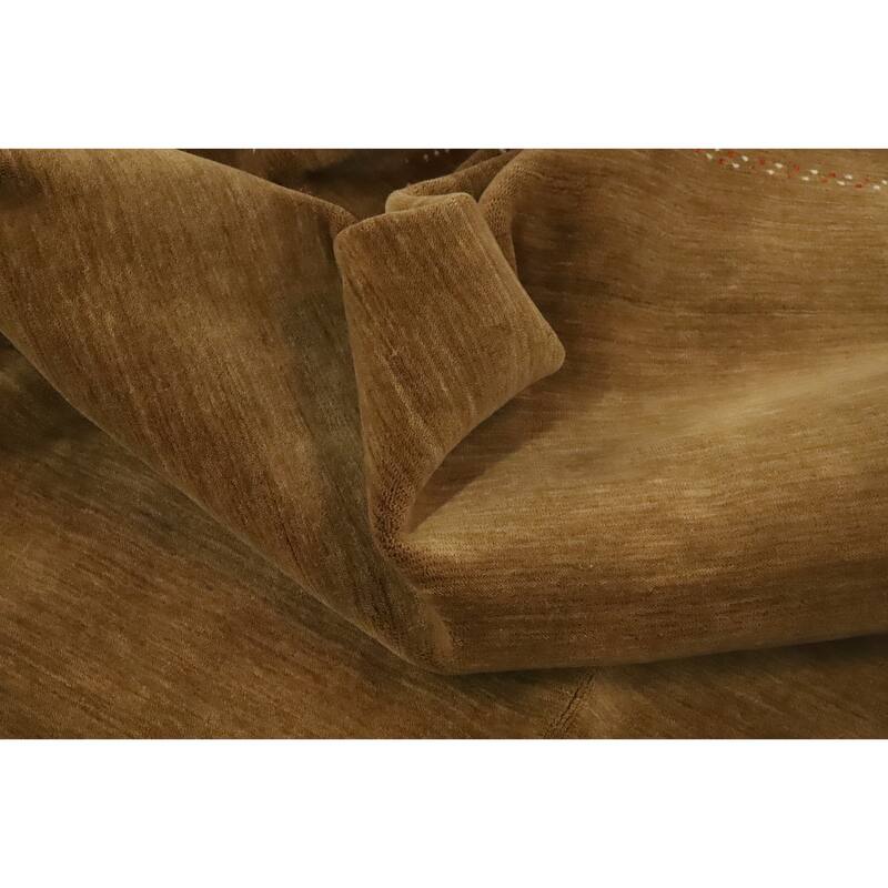 Hand Knotted Oriental 100% Wool Carpet Tribal Animal Pictorial Yellow & Gold Gabbeh Area Rug - 9' 10'' X 10' 0''