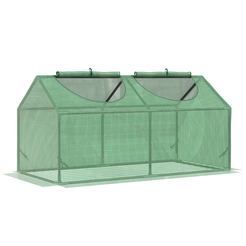 4' x 2' x 2' Portable Mini Greenhouse, Small Green House with PE Cover, Roll-up Zippered Windows for Indoor, Outdoor Garden - Portable