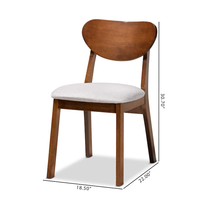 Damara Mid-Century Modern 2-Piece Dining Chair Set