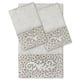Authentic Hotel and Spa 100% Turkish Cotton April 3PC Embellished Towel Set - Light Gray
