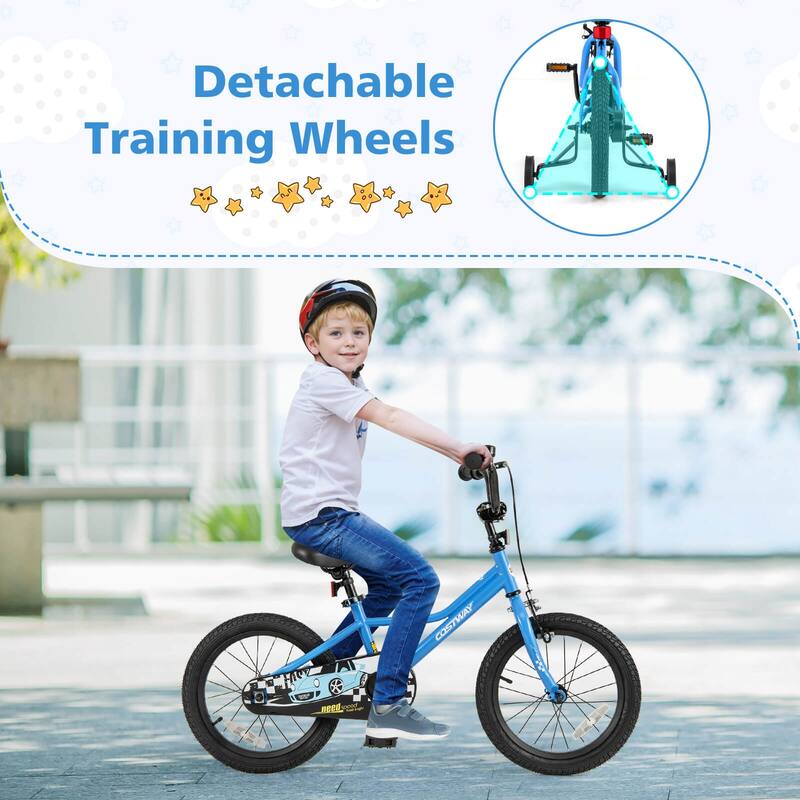 Costway 12"/14"/16"/18" Kids Training Bike with Removable Training