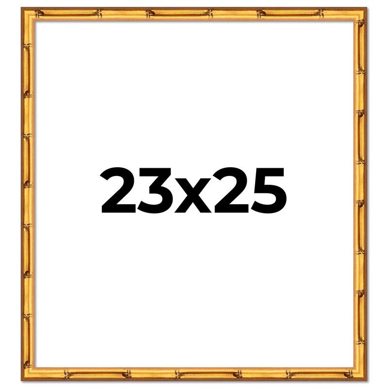 23x25 Frame Gold Bamboo Picture Frame Modern Photo Frame Includes UV Acrylic Shatter Guard Front Acid Free Foam Backing Board