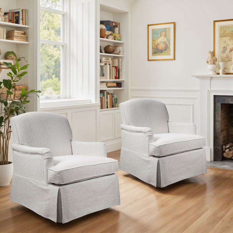 Art Leon Upholstered Swivel Accent Armchair