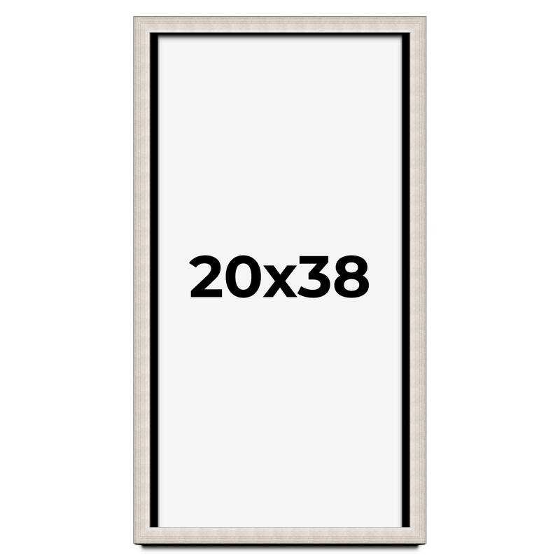 20x38 Shadow Box Frame Silver Real Wood Contemporary Shadowbox Display Frame UV Acrylic Front Acid Free Backing and Hardware