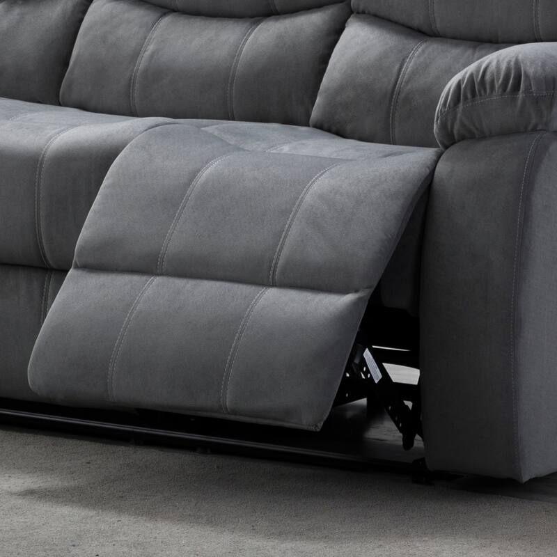 Jim Grey Upholstered Reclining Living Room 2 Piece Sofa Set
